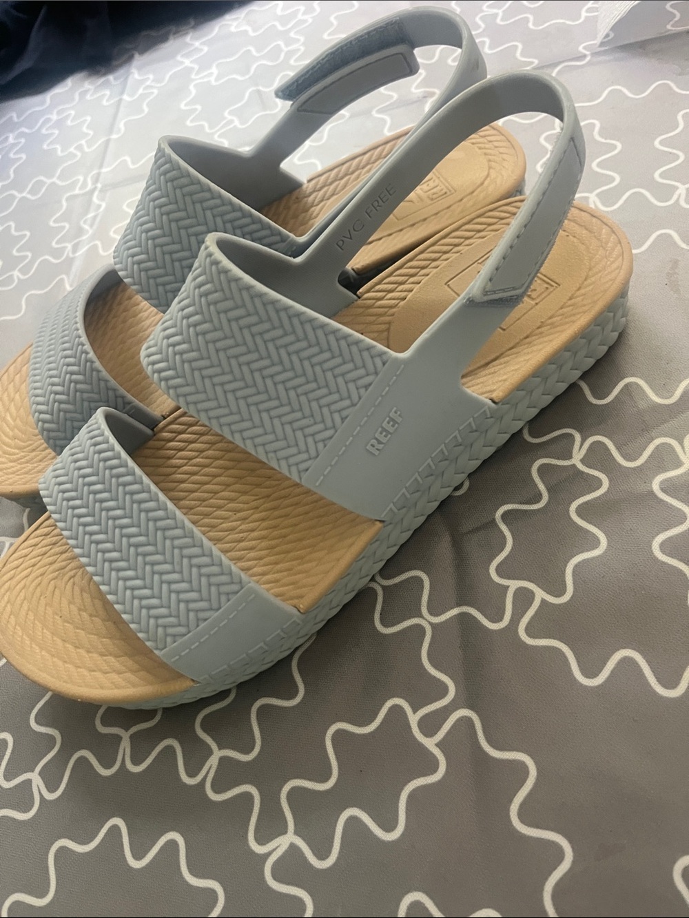 Reef Women's Water Vista Light Blue and Tan Sandals - Picture 2 of 4